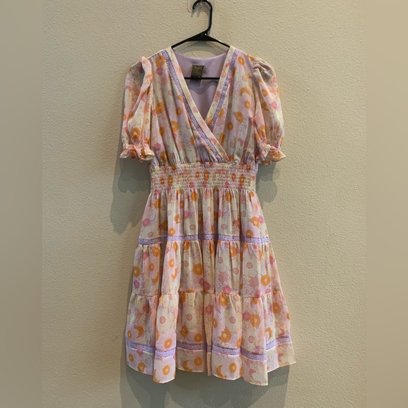 Taylor Dresses & Skirts - Taylor lilac/orange/light yellow/pink short sleeve dress. Size 2. NWOT